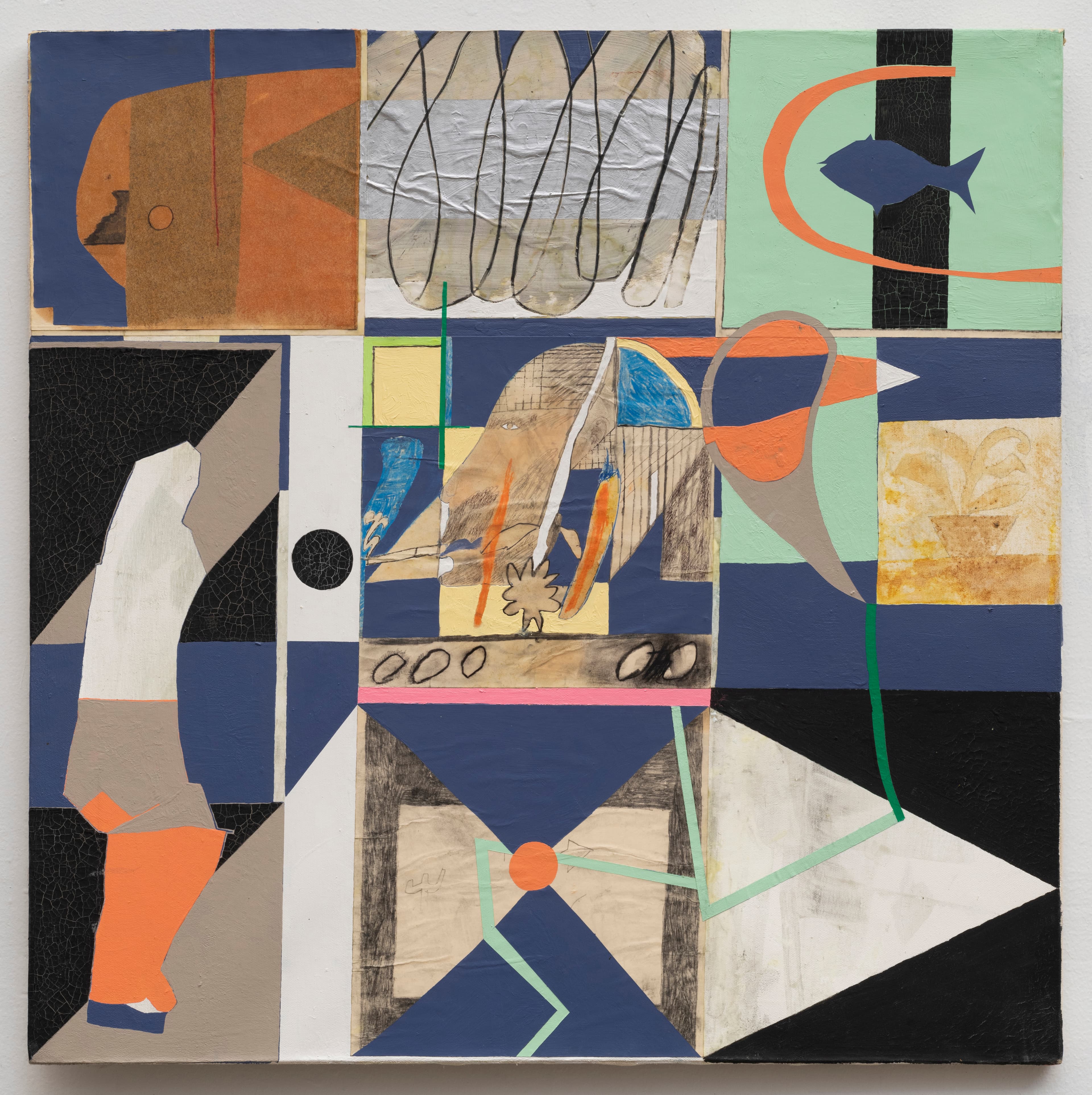 28x28 b - Abstract painting by Zack Goulet from 2022 collection - 28″ × 28″