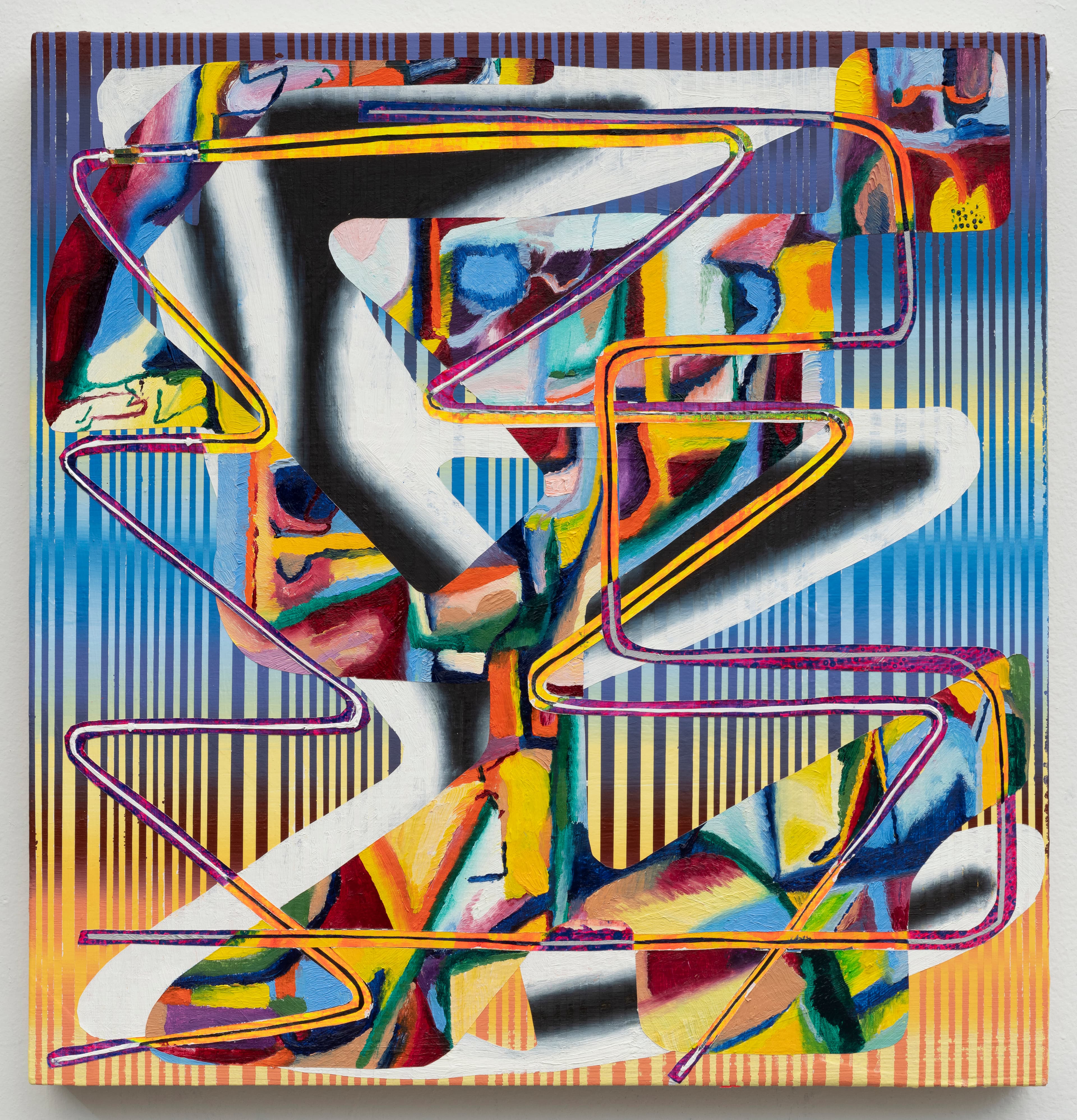 19x20 - Abstract painting by Zack Goulet from 2023 collection - 19″ × 20″