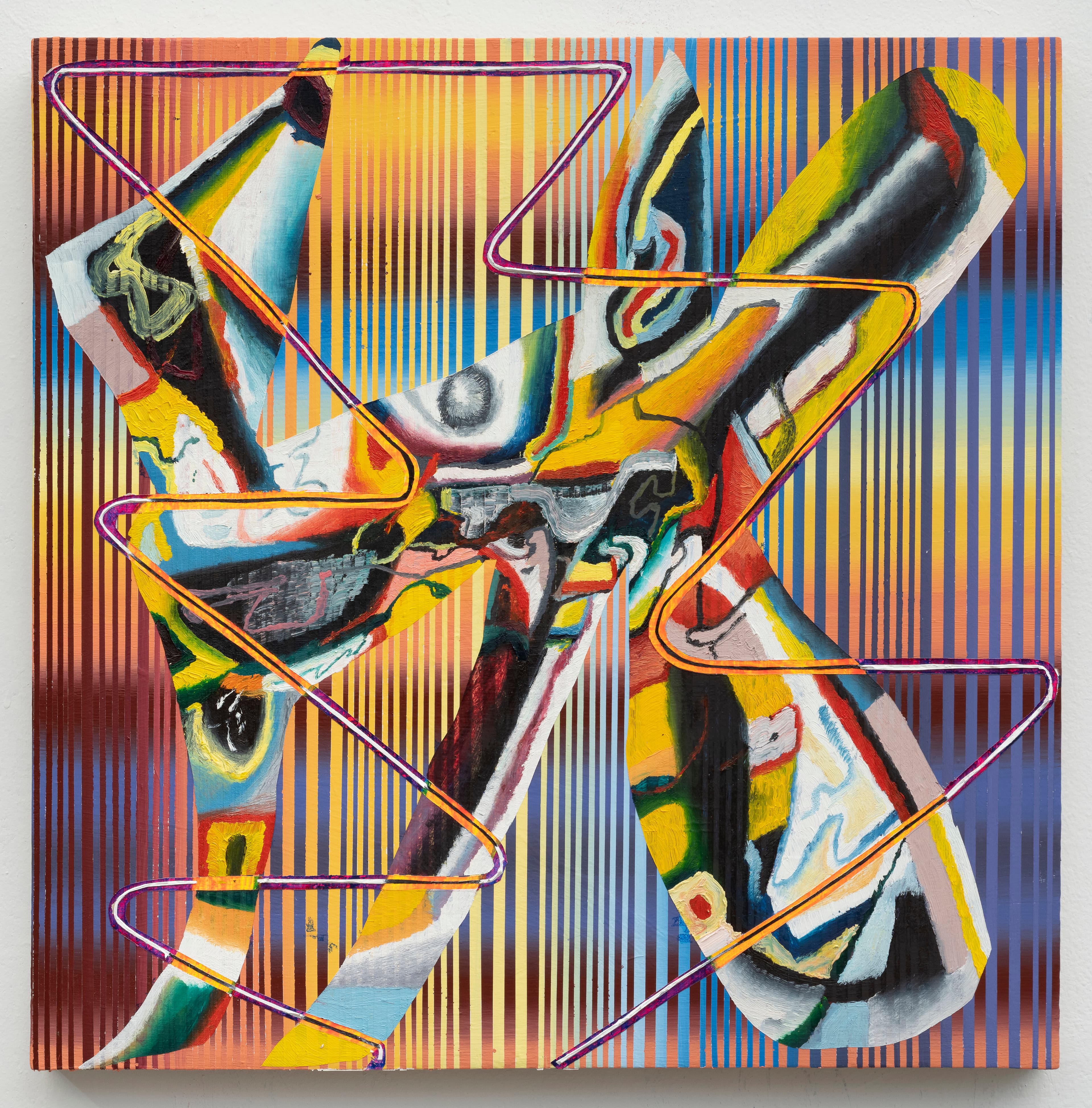 22x22 - Abstract painting by Zack Goulet from 2023 collection - 22″ × 22″