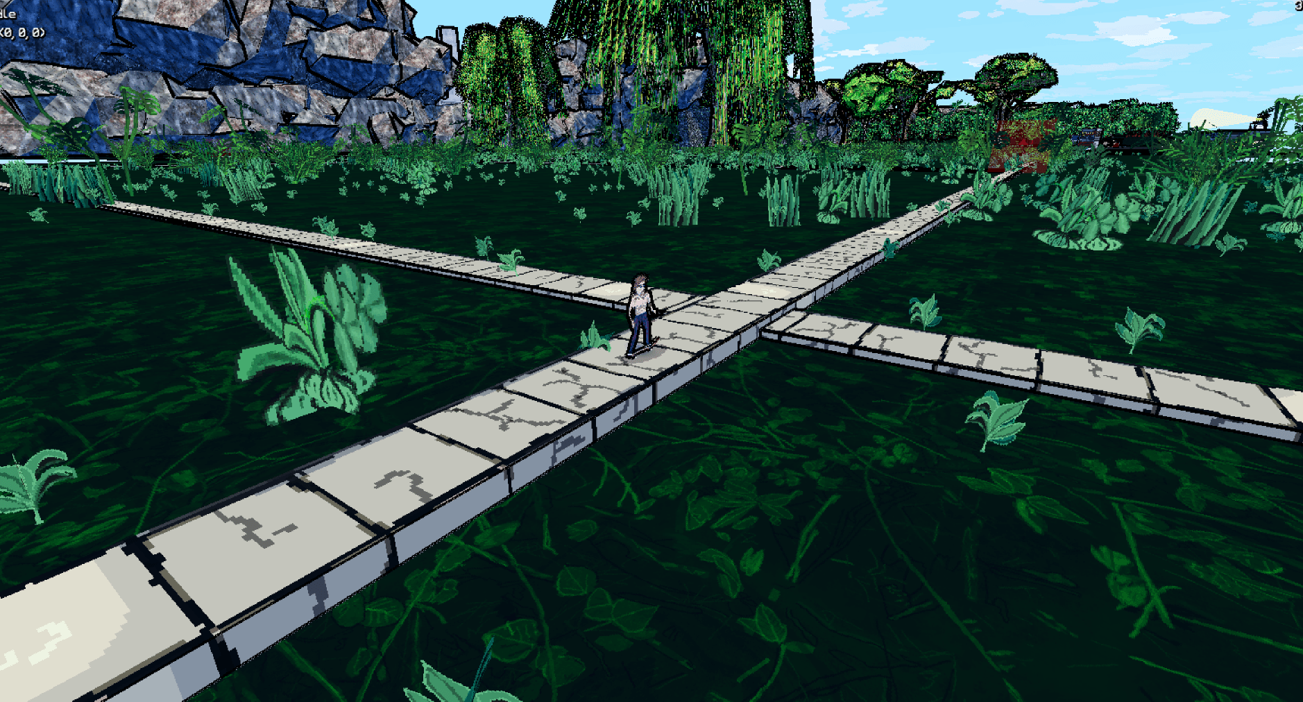 GNARWORLD dev-log #10 NATURE AREA Underway! Lost woods lighting and tree modeling in Crocotile.